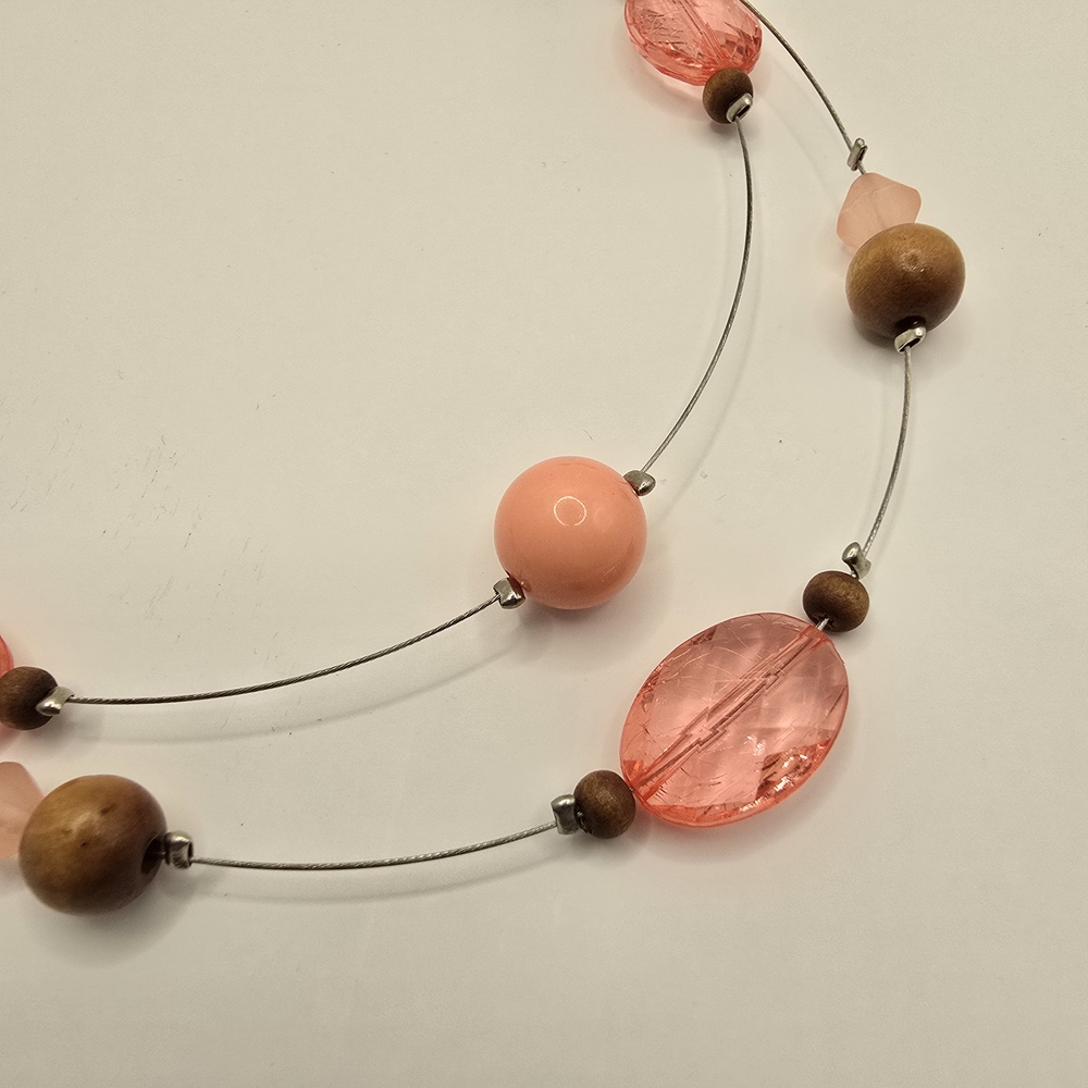 Vintage Maurices Coral Multi-Strand Bead Necklace - Picture 3 of 5